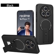 For Realme 14 Pro + Case Realme 14 pro Phone Case Realme 14 Pro Plus Cover Carbon fiber Stent phone 