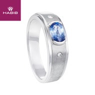 HABIB Richenza Sapphire Silver Palladium Men's Ring