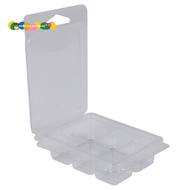 100 Packs Wax Melt Clamshells Molds Square, 6 Cavity Clear Plastic Cube Tray for Candle-Making & Soa