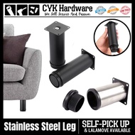 BLACK &amp; SILVER Stainless Steel Leg Furniture Cabinet Closet Feet Support Stand (Kaki Perabot Sofa Almari Katil)