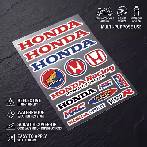 FOR HONDA HRC Universal Waterproof Reflective Decorative Decals Scratch Hide For Car Motorcycle Helm