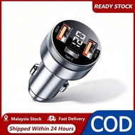 80W USB C Car Charger Dual USB A + Type C PD Digital Display Car Charger Adapter