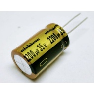 2200uF 35V FW series Nichicon golden audio electrolytic filter capacitor 16x25mm