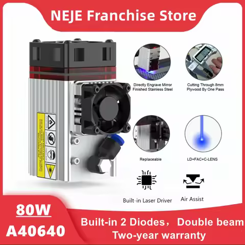 NEJE A40640 Laser Module Kit PWM/TTL 450nm 80W Laser Head Built-in Double Diodes for Stainless Steel