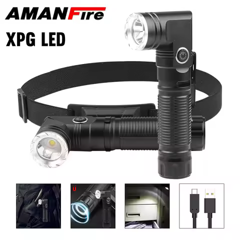 Asafee W373 Headlamp Zoom Headlight Super Bright Flashlight Head Lamp Rechargeable High Power