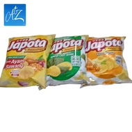 Cemilan snek kripik keripik kentang halal MUI rasa ayam bawang rumput laut madu mentega Japota Chick