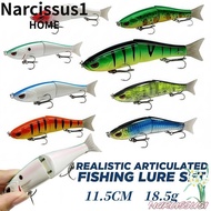 NARCISSUS Fishing Lure Bait, 11.5CM 2-section Swimbait, Professional 18.5g Softtail Bionic Glide Har