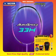 VICTOR AURASPEED 33H Badminton Racket Raket Badminton Original Tali Grip Siap Pasang | REKEK