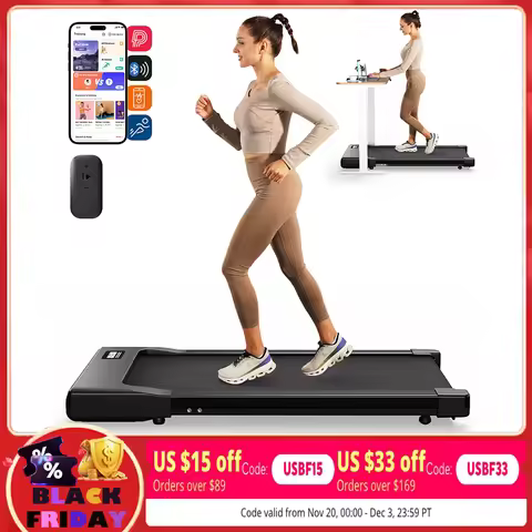 Walking Pad Under Desk Treadmill 2 in 1 Portable Treadmill with Remote Control LED Display 2.5HP Wal