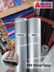 Skotlet Silver Glossy Doff Metalik Dop Abu Grey 090 Perak Candy Cutting Stiker Anti Gores Papan Ikla