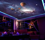 3D Vast Universe Ceiling Wallpaper Removable Self Adhesive Wallpaper Large Peel &amp; Stick Wallpaper Home Decor