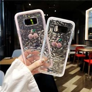 481水鉆車厘子透明菱格SAMSUNG三星s8s9s8+s9手機電話膠殼