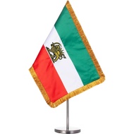 Bendera Meja Homissor Iran - Bendera Meja Singa dan Matahari Iran 20x30 cm Persia dengan Tiang Penya