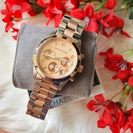 Original Michael Kors Ladies Runway Chronograph Silver Rose Gold Two Tone Watch