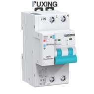 FUXING สำหรับ Tuya สำหรับเบรกเกอร์ WiFi อัจฉริยะพร้อมการตรวจสอบแรงดันไฟฟ้าและการป้องกัน