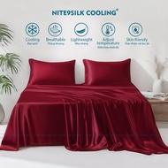 NITE9SILK COOLING Luxury Silk Bedding Set Red