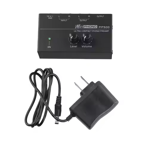 B27B Ultra-Compact Phono Preamp PP500 With Bass Treble Balance Volume Adjustment Pre-Amp Turntable P