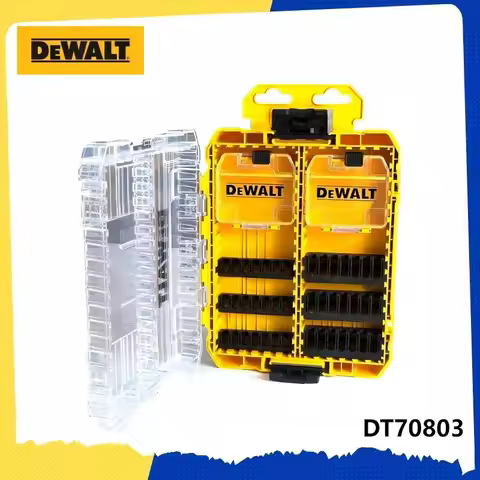 DEWALT DT70803 Large Storage Tool Box - Removable Dividers, Transparent, Stackable for Small Parts