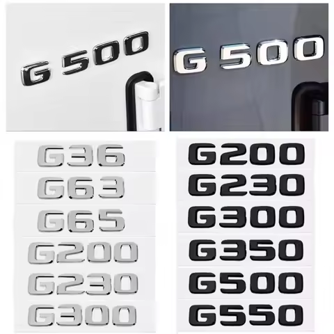ABS Car Body Letters Emblem Rear Trunk Sticker Badge for Mercedes Benz G36 G63 G65 G200 G230 G300 G3
