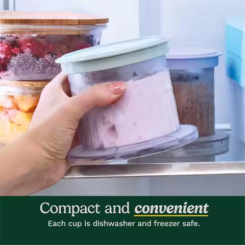AT16 2pack Ice Cream Maker Dessert Cups with Lids for FastFreeze Ice Cream ICE-FD50 for Homemade Ice