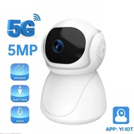 YI IOT 5G 2.4G 5MP Wifi กล้อง PTZ ไนท์วิชั่น IR กล้องวงจรปิดสองทางเสียงจอดูแลเด็กติดตามอัตโนมัติรองรับ Alexa Google