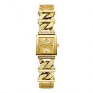 นาฬิกาข้อมือ GUESS สำหรับผู้หญิง, สายโซ่หนาสีทอง, นาฬิกาควอตซ์หน้าปัดสี่เหลี่ยมประดับเพชร, ของขวัญวั