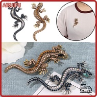 AIRUIFU Lizard Gecko Brooch Suit Accessories Gift Women Rhinestone