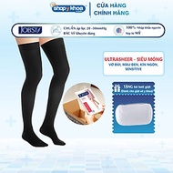 [CÓ QUÀ TẶNG] [Da nhạy cảm] Vớ y khoa đùi silicone JOBST Ultrasheer Sensitive - Siêu mỏng, màu đen, 