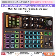 % K300 Audio USB Sound Card with Monitoring Headset and Condensed Microphone For Live Strategy