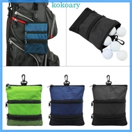 KOK Golf Balls Pouch Bag Golf Storage Handbag Pocket 3-Layers Zipper Golf Bag Golf Tee Bag Pouch Bag Golf Balls Holder B