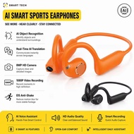 Open‑Ear AI Camera Wireless Bluetooth Headphones 800W Pixel EIS Stabilization 1080P Video AI Recogni