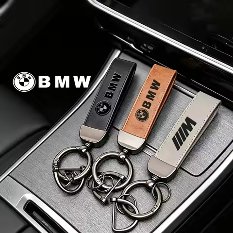 Leather Car Logo Keychains Zinc Alloy Keychain Accessories For BMW X1 X2 X3 X5 X4 X6 X7 IX3 F20 F10 