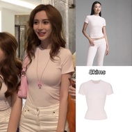 Skims Skims New Color COTTON JERSEY Sweet Mood Lover High Elastic Slim-fit Bottoming Shirt Short-Sle