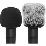 SM57 Pop Filter Foam Cover - Mic Windscreen with Furry Wind Screen Windjammer Compatible with Shure 
