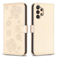 CASE for Samsung A12 A14 phone case A31 A32 flip cover case A50 A51 embossed clover protective case A54 New phone case