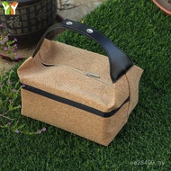 Leather Tableware Bag Insulation Camping Portable Style With Lunch Box Bag Lunch Bag Wood Grain Port