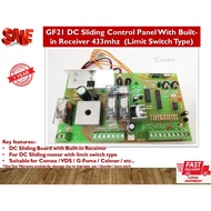 GF21  Autogate DC Sliding (Limit Switch Type) Control Pane / Board with built-in receiver 433mhz