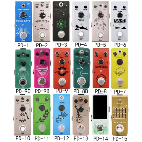 ISET Electric Guitar Effects Pedal True Bypass Compressor/Fuzz/Overdrive/Distortion/Flanger/Booster 