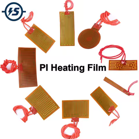 10-100mm 3.7V/5V/12V/24V PI Heating Film Plate Polyimide Electric Heated Panel Pad Mat Element Adhes