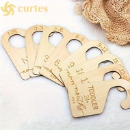 CURTES 7/8Pcs Baby Closet Divider, Wood Label Assortment Infant Wardrobe Divider, Nursery Decor Hang