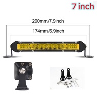 LED Light Bar Yellow Light Slim 7" Combo Beam for 4X4 ATV Off-Road SUV ATV Tractor Boat Motorcycle L