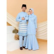 FULL SET BAJU PENGANTIN LELAKI PEREMPUAN | BAJU NIKAH | BAJU KAHWIN BABY BLUE PLUSSIZE - AMANI MOFF