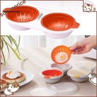 【Ready stock】 1 Set Egg Poacher 2 Cavities Food Grade Drain Non-stick with Lid Kitchen Tools Microwa