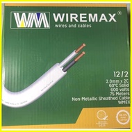 ◰ ◷ ✷ WIREMAX PDX Non-Metallic Wire 14/2 (1.6mm/2C) 12/2 (2.0mm/2C) 10/2 (2.6mm/2C) PER 1 Meter Pur