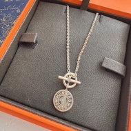 HERMES 經典銀牌項鍊