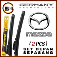 [1 PASANG] Mazda 2 Mazda 3 Mazda 6 CX 3 CX 5 Ruhe Germany AAA Rubber Premium Car Wiper (2 pcs)