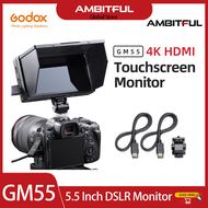 Godox จอมอนิเตอร์4K GM55 5.5นิ้ว DSLR 3D สายหน้าจอสัมผัส IPS FHD 1920X1080วิดีโอ4K HDMI เครื่องโทรทั