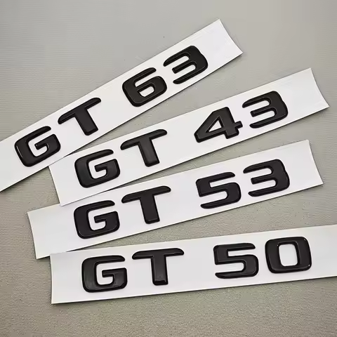 3D ABS Car Letters Logo GT43 GT50 GT53 GT63 Sticker Rear Trunk Badge Emblem For Mercedes Benz AMG GT