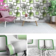 [COD] Wallpaper Stiker Dinding, WallSticker Dinding Keroppi Salur Hijau Polka Hijau Batik Hijau Polo