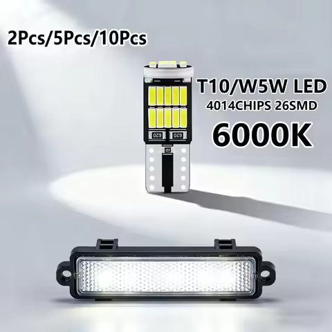 2/5/10Pcs W5W T10 Led Bulbs Canbus 4014 SMD 6000K 168 194 Led 5w5 Car Interior Dome Reading License 